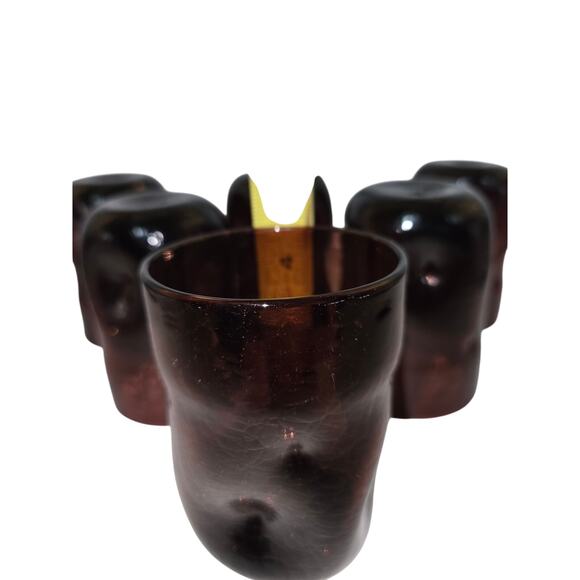 6 Blenko Amethyst C418 Pinched Crackle Dimple Tumbler Drinking Glasses 4.5”‎ - Picture 10 of 12